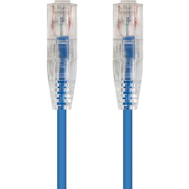 Monoprice SlimRun Cat6 28AWG UTP Ethernet Network Cable, 7ft Blue