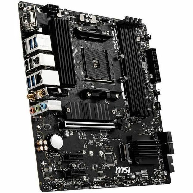 MSI B550M PRO-VDH WIFI Desktop Motherboard - AMD B550 Chipset - Socket AM4 - Micro ATX - 128 GB DDR4 SDRAM Maximum RAM - DIMM, UDIMM - 4 x Memory Slots - Gigabit Ethernet - IEEE 802.11ac - HDMI - DisplayPort - 4 x SATA Interfaces