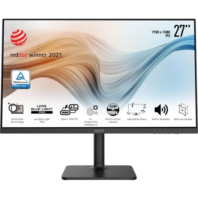 MSI Modern MD272P 27" Class Full HD LCD Monitor - 16:9 - 27" Viewable - In-plane Switching (IPS) Technology - 1920 x 1080 - 16.7 Million Colors - 250 Nit - 5 ms - 75 Hz Refresh Rate - HDMI - DisplayPort - KVM Switch, USB Hub