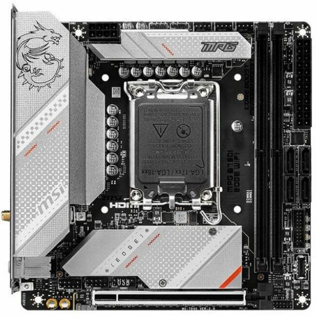 MSI MPG MPG B760I EDGE WIFI Gaming Desktop Motherboard - Intel B760 Chipset - Socket LGA-1700 - Mini ATX - Core, Celeron, Pentium Gold Processor Supported - 192 GB DDR5 SDRAM Maximum RAM - DIMM, UDIMM - 4 x Memory Slots - Gigabit Ethernet - HDMI - Display