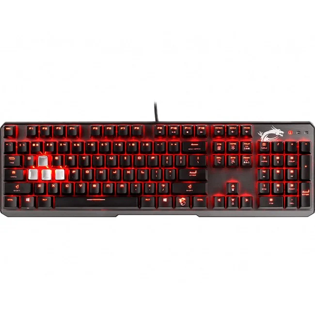 MSI Vigor GK60 Keyboard - Cable Connectivity - USB 2.0 Interface - Windows - Mechanical Keyswitch