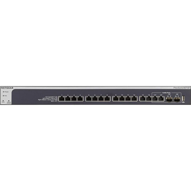 Netgear 16-Port 10-Gigabit Smart Managed Switch - 16 Ports - Manageable - 10 Gigabit Ethernet - 10GBase-X, 10GBase-T - 3 Layer Supported - Modular - Twisted Pair, Optical Fiber - Rack-mountable