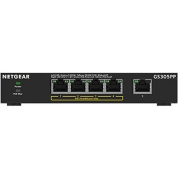 Netgear 300 GS305PP Ethernet Switch - 5 Ports - 2 Layer Supported - Twisted Pair - Desktop, Wall Mountable - 3 Year Limited Warranty