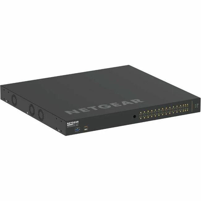 Netgear AV Line M4250-26G4XF-PoE+ 24x1G PoE+ 480W 2x1G and 4xSFP+ Managed Switch - 24 Ports - Manageable - Gigabit Ethernet, 10 Gigabit Ethernet - 10/100/1000Base-T, 10GBase-X - 3 Layer Supported - Modular - 46.80 W Power Consumption - 480 W PoE Budget -