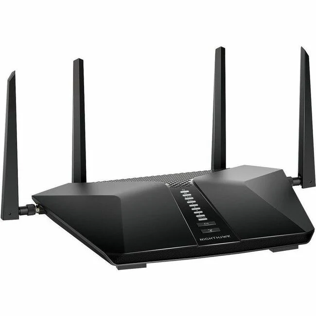 Netgear Nighthawk RAX50 Wi-Fi 6 IEEE 802.11 a/b/g/n/ac/ax Wireless Router - Dual Band - 2.40 GHz ISM Band - 5 GHz UNII Band - 4 x Antenna(4 x External) - 675 MB/s Wireless Speed - 4 x Network Port - 1 x Broadband Port - USB - Gigabit Ethernet - VPN Suppo