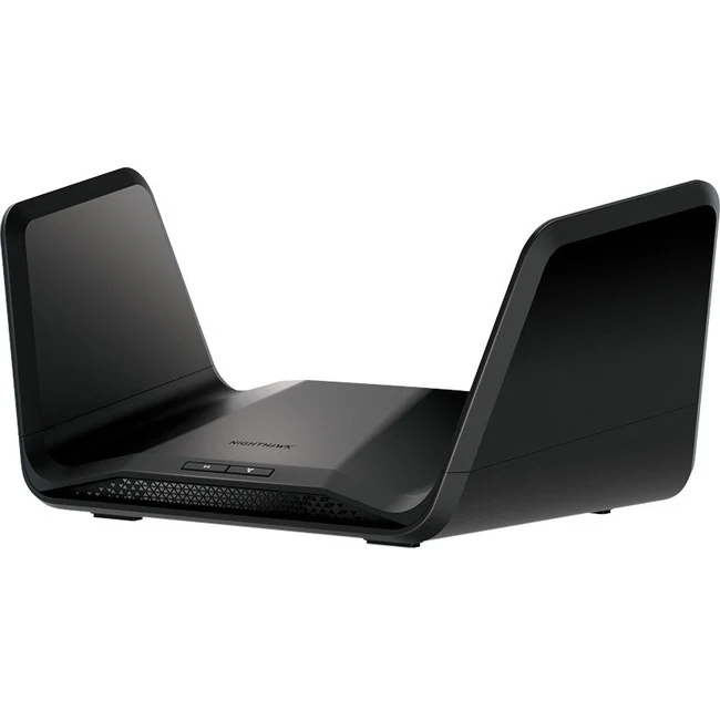 Netgear Nighthawk RAX70 Wi-Fi 6 IEEE 802.11 a/b/g/n/ac/ax Wireless Router - Tri Band - 2.40 GHz ISM Band - 5 GHz UNII Band - 6 x Antenna(6 x Internal) - 844.80 MB/s Wireless Speed - 4 x Network Port - 1 x Broadband Port - USB - Gigabit Ethernet - VPN Sup
