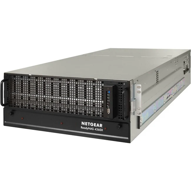 Netgear ReadyNAS RR4360S SAN/NAS Server - Intel Xeon E3-1225 v5 Quad-core (4 Core) 3.30 GHz - 16 GB RAM DDR4 SDRAM - Serial Attached SCSI (SAS) Controller - RAID Supported - 0, 1, 5, 6, 10, 50, 60, JBOD RAID Levels - 60 x Total Bays - 60 x 3.5" Bay - 10 G
