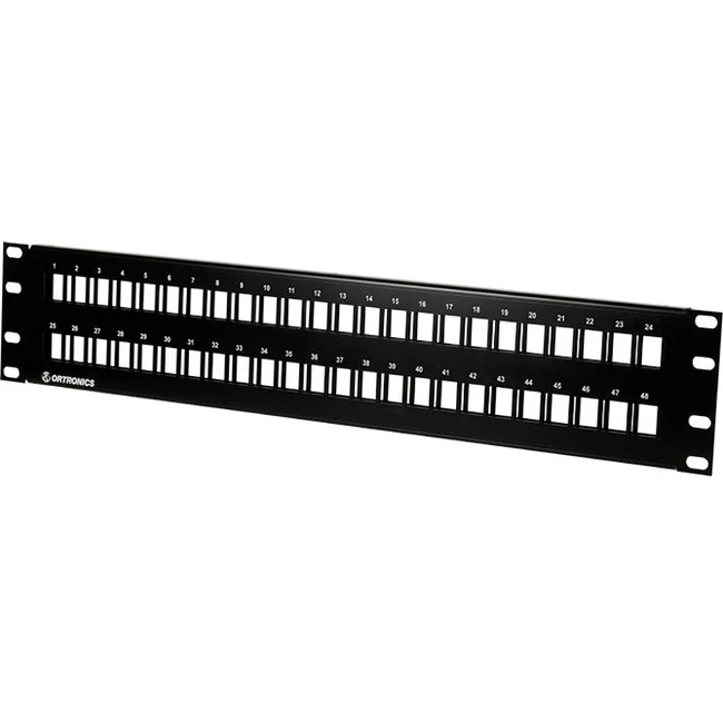 Ortronics TechChoice Flush Mount Flat Patch Panel Kit 48 Port unloaded