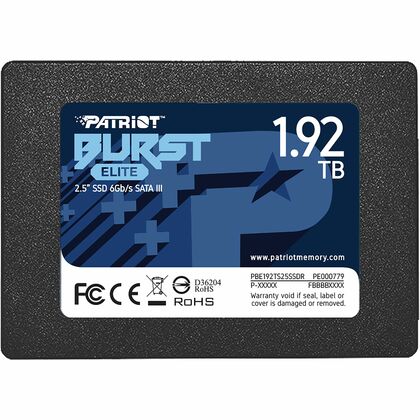 Patriot Memory Burst Elite 1.92 TB Solid State Drive - 2.5" Internal - SATA (SATA/600) - Desktop PC, Notebook Device Supported - 1600 TB TBW - 450 MB/s Maximum Read Transfer Rate - 3 Year Warranty