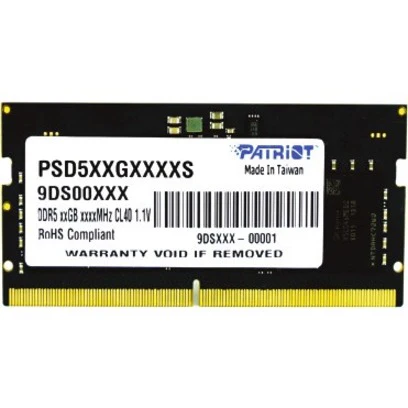 Patriot Memory Signature Line 32GB DDR5 SRAM Memory Module - For Notebook - 32 GB (1 x 32GB) - DDR5-4800/PC5-38400 DDR5 SDRAM - 4800 MHz Dual-rank Memory - CL40 - 1.10 V - Retail - Unbuffered, Unregistered - 262-pin - SoDIMM