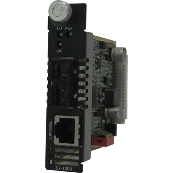 Perle C-1000-M2LC2 Media Converter - 1 x Network (RJ-45) - 1 x LC Ports - DuplexLC Port - 1000Base-LX, 10/100/1000Base-T - 1.24 Mile - Internal