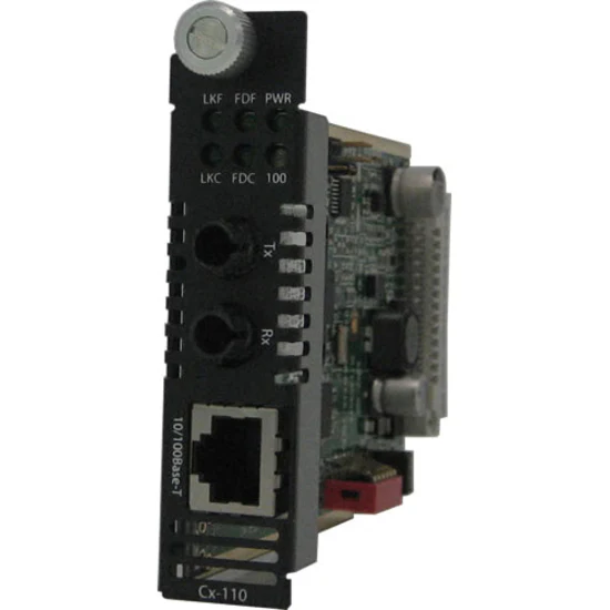 Perle C-110-S2ST120 Fast Ethernet Media Converter - 1 x Network (RJ-45) - 1 x ST Ports - 100Base-ZX, 10/100Base-TX - 74.56 Mile - Internal