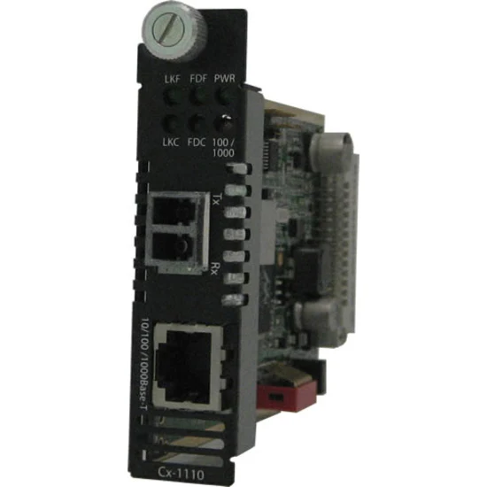 Perle C-1110-M2LC2 Media Converter - 1 x Network (RJ-45) - 1 x LC Ports - DuplexLC Port - 10/100/1000Base-T, 1000Base-LX - 1.24 Mile - Internal