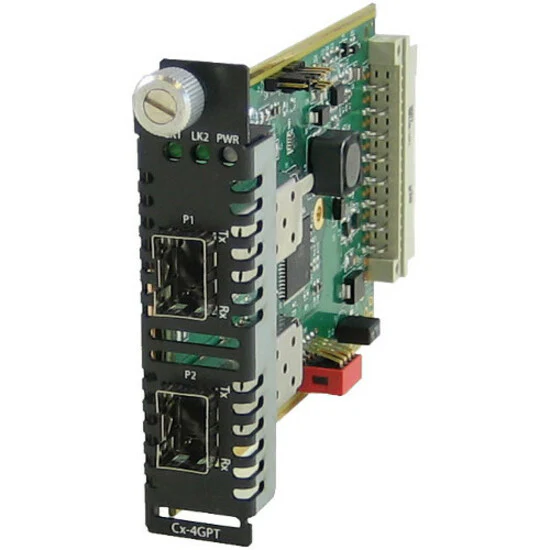 Perle C-4GPT-DSFP Fiber Mode Converter Module - 1000Base-X - 2 x Expansion Slots - 2 x SFP Slots - Internal