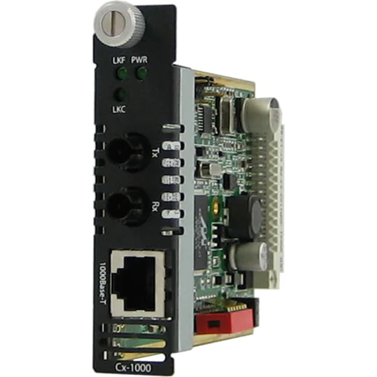Perle CM-1000-S2ST40 Gigabit Ethernet Media Converter - 1 x Network (RJ-45) - 1 x ST Ports - 10/100/1000Base-T, 1000Base-EX - 24.85 Mile - Internal