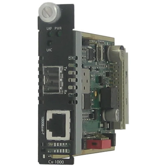 Perle CM-1000-SFP Gigabit Ethernet Managed Media Converter - 1 x Network (RJ-45) - 10/100/1000Base-T - 1 x Expansion Slots - 1 x SFP Slots - Internal