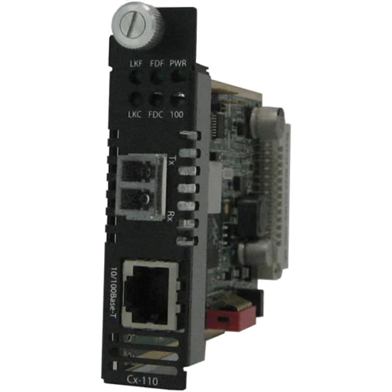Perle CM-110-S2LC80 Fast Ethernet Media and Rate Converter - 1 x Network (RJ-45) - 1 x LC Ports - DuplexLC Port - 10/100Base-TX, 100Base-ZX - 49.71 Mile - Internal