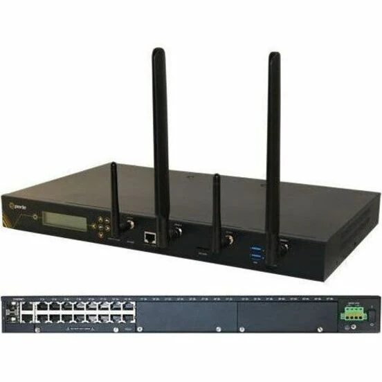 Perle IOLAN SCG18 R-LAWD Device Server - 1000 MB - Twisted Pair, Optical Fiber - 2 Total Expansion Slot(s) - 2 x Network (RJ-45) - 3 x USB - 16 x Serial Port - 10/100/1000Base-T, 1000Base-X - Gigabit Ethernet - IEEE 802.11a/b/g/n - Wireless LAN - ISM Band