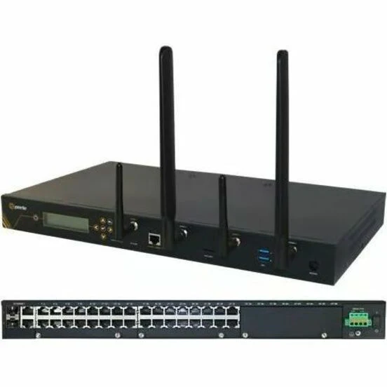 Perle IOLAN SCG34 R-LAWMD Console Server - 1000 MB - Twisted Pair, Optical Fiber - 2 Total Expansion Slot(s) - 2 x Network (RJ-45) - 3 x USB - 32 x Serial Port - 10/100/1000Base-T, 1000Base-X - Gigabit Ethernet - IEEE 802.11a/b/g/n - Wireless LAN - ISM Ba