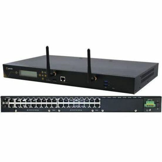 Perle IOLAN SCG34 S-WD Console Server - 1000 MB - Twisted Pair, Optical Fiber - 2 Total Expansion Slot(s) - 2 x Network (RJ-45) - 3 x USB - 34 x Serial Port - 10/100/1000Base-T, 1000Base-X - Gigabit Ethernet - IEEE 802.11a/b/g/n - Wireless LAN - ISM Band
