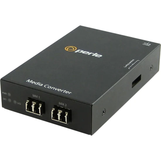 Perle S-1000MM-M2LC2 - Gigabit Ethernet Fiber to Fiber Stand-Alone Media Converter - 2 x LC Ports - DuplexLC Port - Multi-mode - 1000Base-SX, 1000Base-LX - 1.24 Mile - Desktop, Rail-mountable, Rack-mountable, Wall Mountable