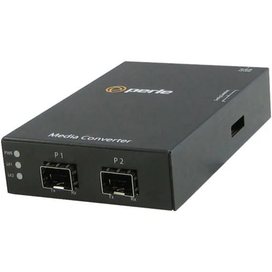 Perle S-4GPT-DSFP-XT Fiber Mode Converter - 1000Base-X - 2 x Expansion Slots - 2 x SFP Slots - Desktop, Rail-mountable, Wall Mountable, Rack-mountable