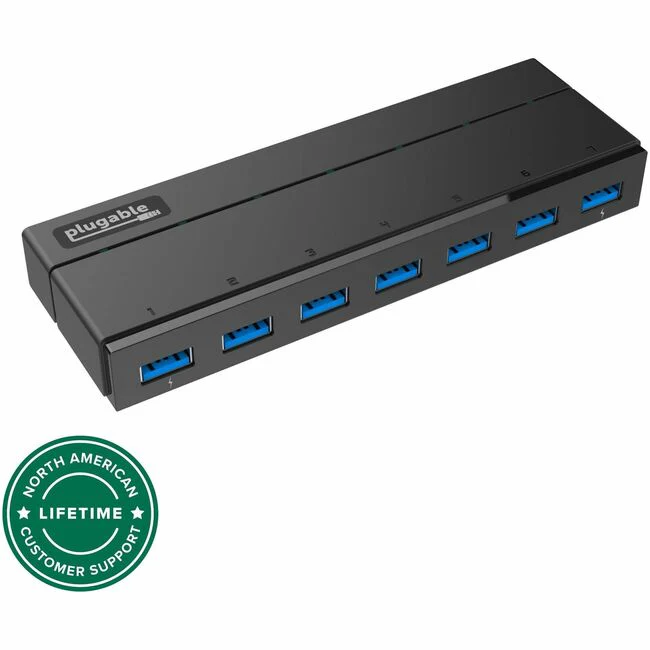 Plugable 7-Port USB 3.0 Hub with 36W Power Adapter - Connect up to seven USB 3.0, 2.0, or 1.1 devices to a single port on any computer