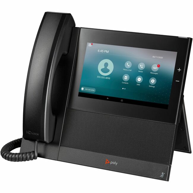 Poly CCX 600 IP Phone - Corded - Corded/Cordless - Wi-Fi, Bluetooth - Black - VoIP - 2 x Network (RJ-45) - PoE Ports