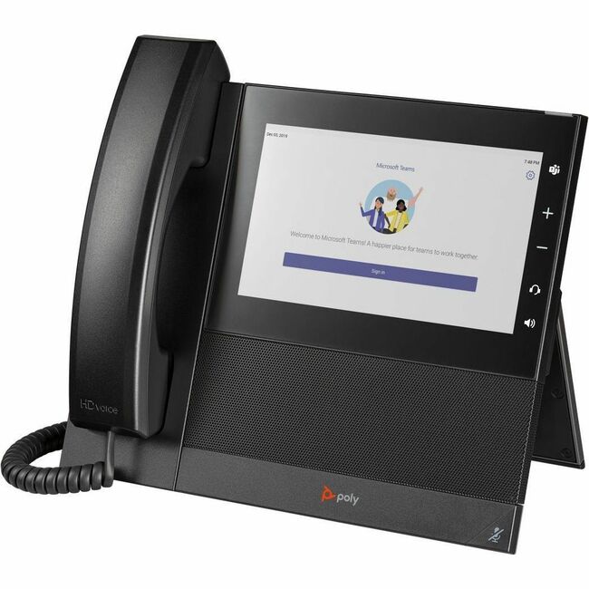Poly CCX 600 IP Phone - Corded - Corded/Cordless - Wi-Fi, Bluetooth - Desktop - Black - VoIP - 2 x Network (RJ-45) - PoE Ports