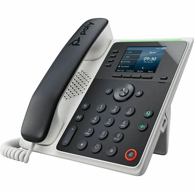 Poly Edge E220 IP Phone - Corded - Corded/Cordless - Bluetooth - Desktop, Wall Mountable - Black - VoIP - 2 x Network (RJ-45) - PoE Ports