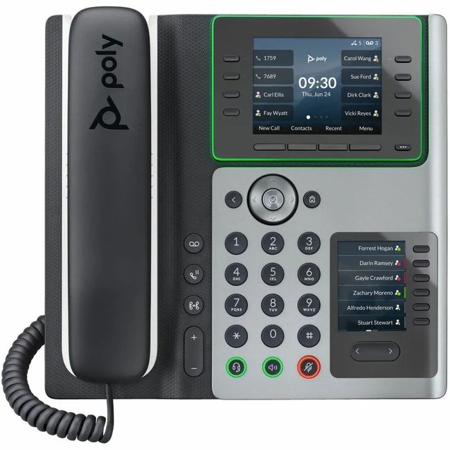 Poly Edge E400 IP Phone - Corded - Corded - Desktop - TAA Compliant - VoIP - 2 x Network (RJ-45) - PoE Ports