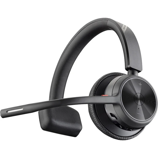 Poly Voyager 4310 USB-A Headset - Siri, Google Assistant - Mono - USB Type A - Wired/Wireless - Bluetooth - 298.6 ft - 20 Hz - 20 kHz - On-ear, Over-the-head - Monaural - Supra-aural - 4.92 ft Cable - MEMS Technology, Electret Condenser, Noise Cancelling