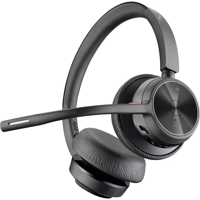 Poly Voyager 4320 USB-C Headset - Siri, Google Assistant - Stereo, Mono - USB Type C - Wired/Wireless - Bluetooth - 298.6 ft - 20 Hz - 20 kHz - On-ear, Over-the-head - Binaural - Supra-aural - 4.92 ft Cable - MEMS Technology, Electret Condenser, Noise Can