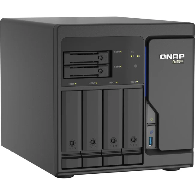 QNAP Cost-effective Intel Xeon D desktop QuTS Hero NAS with Quad-port 2.5GbE - Intel Xeon D-1602 Dual-core (2 Core) 2.50 GHz - 6 x HDD Supported - 0 x HDD Installed - 6 x SSD Supported - 0 x SSD Installed - 8 GB RAM DDR4 SDRAM - Serial ATA/600 Controller