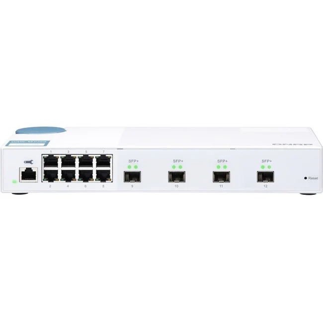 QNAP QSW-M408S Ethernet Switch - 8 Ports - Manageable - 2 Layer Supported - Modular - Twisted Pair, Optical Fiber - Desktop - 2 Year Limited Warranty