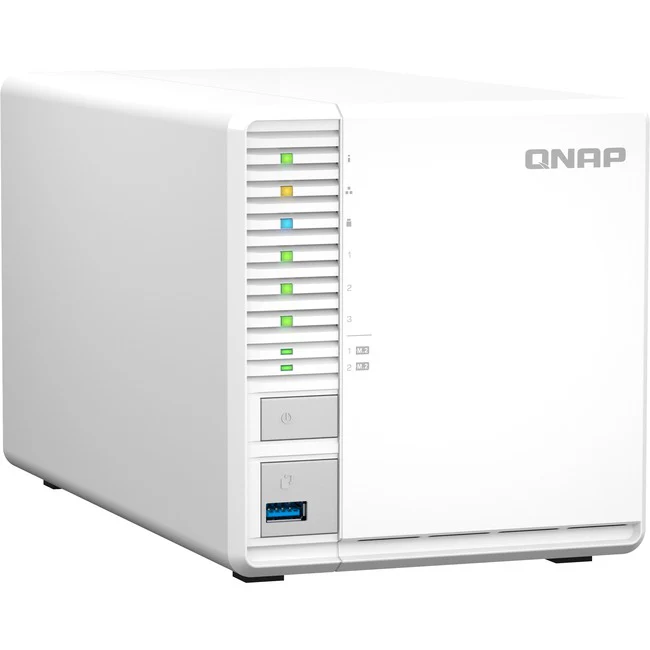 QNAP TS-364-8G SAN/NAS Storage System - Intel Celeron N5095 Quad-core (4 Core) - 3 x HDD Supported - 0 x HDD Installed - 3 x SSD Supported - 0 x SSD Installed - 8 GB RAM DDR4 SDRAM - Serial ATA/600 Controller - RAID Supported - 0, 1, 5, 6, 10, 50, 60, JBO