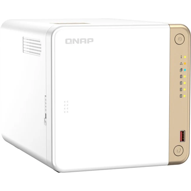 QNAP Turbo NAS TS-462-4G SAN/NAS Storage System - 1 x Intel Celeron N4505 Dual-core (2 Core) 2 GHz - 4 x HDD Supported - 0 x HDD Installed - 4 x SSD Supported - 0 x SSD Installed - 4 GB RAM DDR4 SDRAM - Serial ATA/600 Controller - RAID Supported - 0, 1, 5