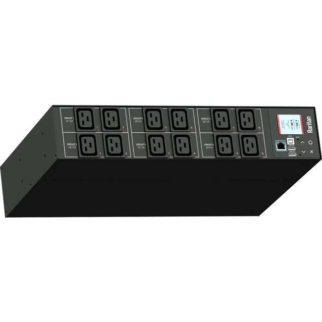 Raritan PX3-5325R-V2 12-Outlet PDU - Switched - IEC 60309 3P+E 9h 60A (3P4W) - 12 x IEC 60320 C19 - 230 V AC - Network (RJ-45) - 2U - Horizontal - Rack-mountable