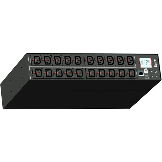 Raritan PX3-5460R-E2 20-Outlets PDU - Monitored - NEMA L6-30P (2P3W) - 20 x IEC 60320 C13 - 230 V AC - Network (RJ-45) - 2U - Horizontal - Rack-mountable