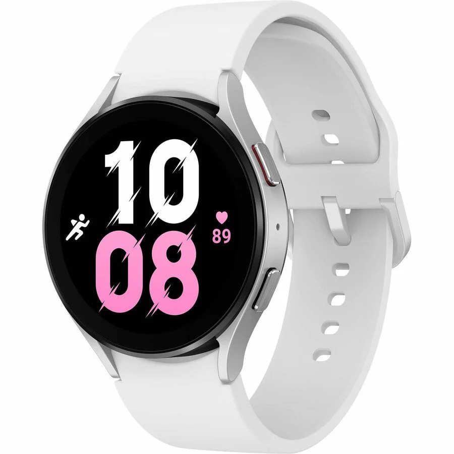 Samsung Galaxy Watch5 Bluetooth (44mm) - 1.73" (44 mm) - Optical Heart Rate Sensor, Bioelectrical Impedance Analysis (BIA) Sensor - Sleep Monitor - Sleep Quality, Heart Rate, Steps Taken - 16 GB - Android Wear - Bluetooth - Silver Case Color - Aluminum, M