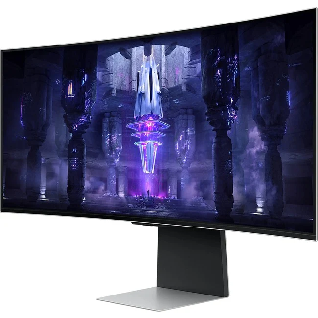 Samsung Odyssey G8 S34BG850SN 34" Class UW-QHD Curved Screen Gaming OLED Monitor - 21:9 - Silver - 34" Viewable - OLED - 3440 x 1440 - 1 Billion Colors - FreeSync Premium - 250 Nit - 100 µs - 175 Hz Refresh Rate - HDMI - Mini DisplayPort