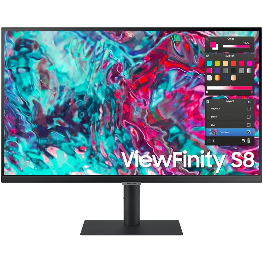 Samsung ViewFinity S8 S27B800TGN 27" 4K UHD LCD Monitor - 16:9 - Black - 27" (685.80 mm) Class - In-plane Switching (IPS) Technology - 3840 x 2160 - 1 Billion Colors - 350 cd/m² - 5 ms - 60 Hz Refresh Rate - HDMI - DisplayPort - USB Hub