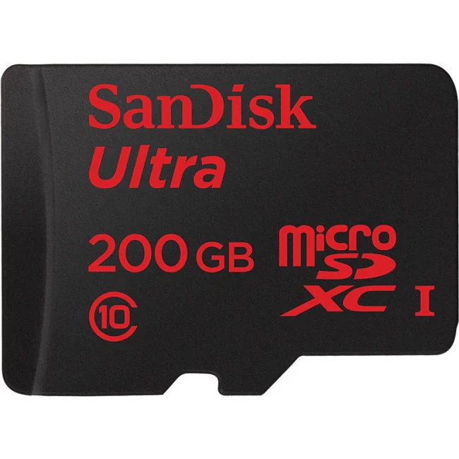 SanDisk Ultra 200 GB Class 10/UHS-I (U1) microSDXC - 90 MB/s Read - 10 Year Warranty