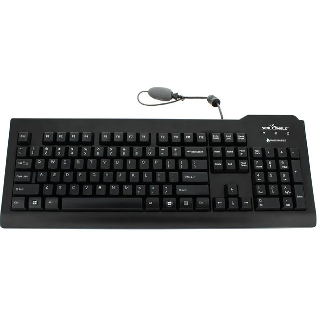 Seal Shield Silver Seal Waterproof Keyboard - Cable Connectivity - USB Interface - 105 Key - Italian - QWERTY Layout - Mac - Membrane Keyswitch - Black