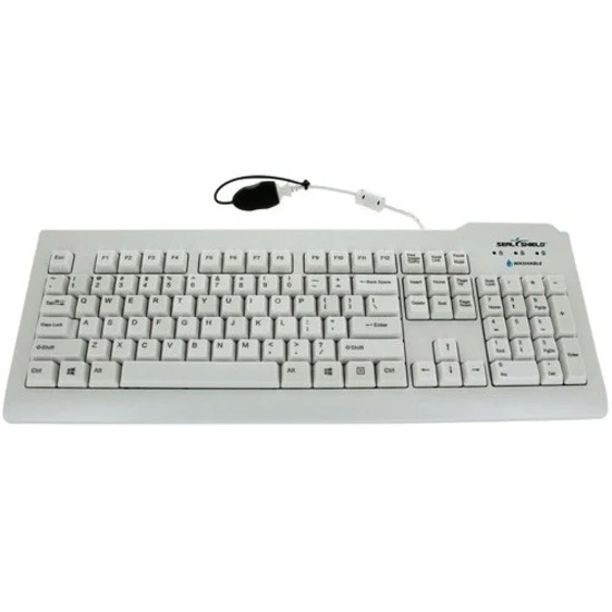 Seal Shield Silver Seal Waterproof Keyboard - SSWKSV208TR - Cable Connectivity - USB Interface - 105 Key - Turkish - QWERTY Layout - Mac, PC - Membrane Keyswitch - White