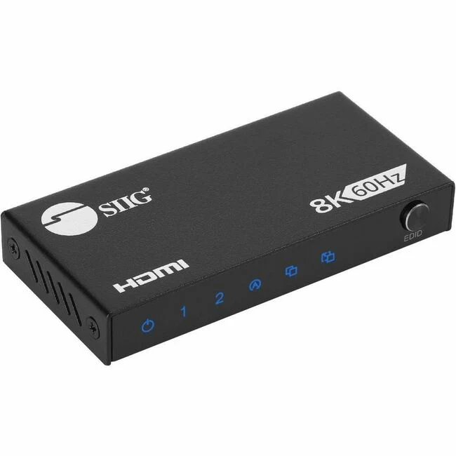 SIIG 1x2 8K60Hz HDMI Splitter with VRR/ALLM - 40G - EDID management - Down scaler