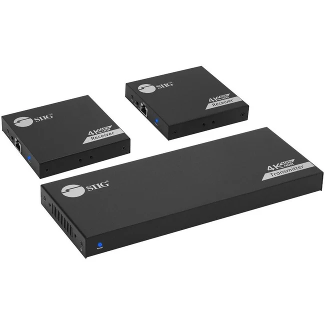 SIIG 1x2 HDMI Splitter Over Cat6 Extender with Loopout/IR/ARC & RS-232 - HDMI 1 in 1 out & 2 Ext - 1x2 HDMI 4K60Hz Splitter - 2 port HDMI Splitter - HDMI over Cat6/7 Extender - HDR - HDCP 2.2 - 7.1ch audio- HDMI Loopout - up to 230ft/70m - Bi-directional