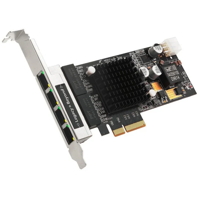 SIIG 4 Port Gigabit Ethernet with POE PCIe Card - Intel 350 - Supports IEEE 802.3az Energy Efficient Ethernet (EEE)