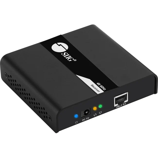 SIIG HDMI 2.0 4K@60Hz Over Cat6 Extender with IR - Receiver - 1 Output Device - 393.70 ft Range - 1 x Network (RJ-45) - 1 x HDMI Out - 4K - 4096 x 2160 - Twisted Pair - Category 6