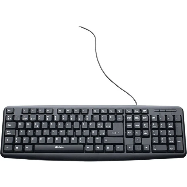 Slimline Corded USB Keyboard - Black (Spanish) - USB Keyboard - Black